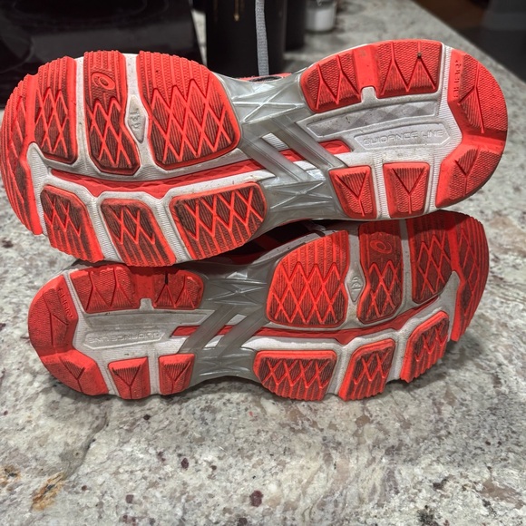 ASICS dynamic duomax running shoes gray/orange size 6.5 IGS - Picture 8 of 10